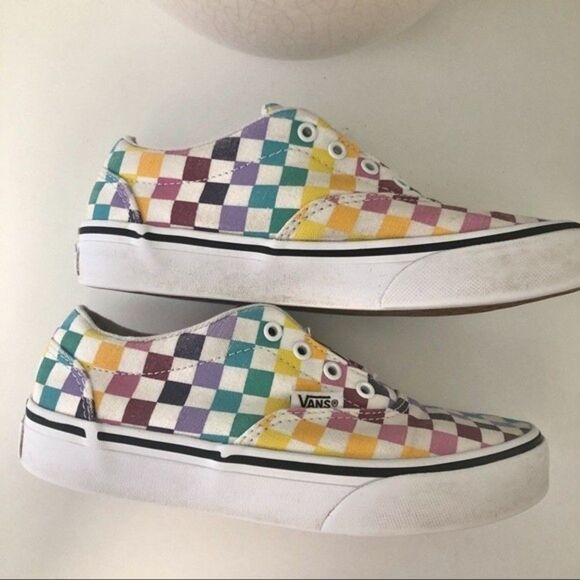 VANS Lace-up Rainbow Checkerboard Size 1 - Picture 6 of 10